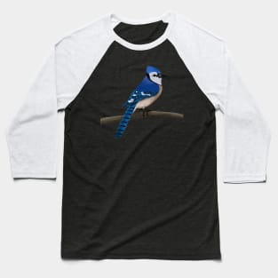 Blue Jay Bird Illustration Baseball T-Shirt